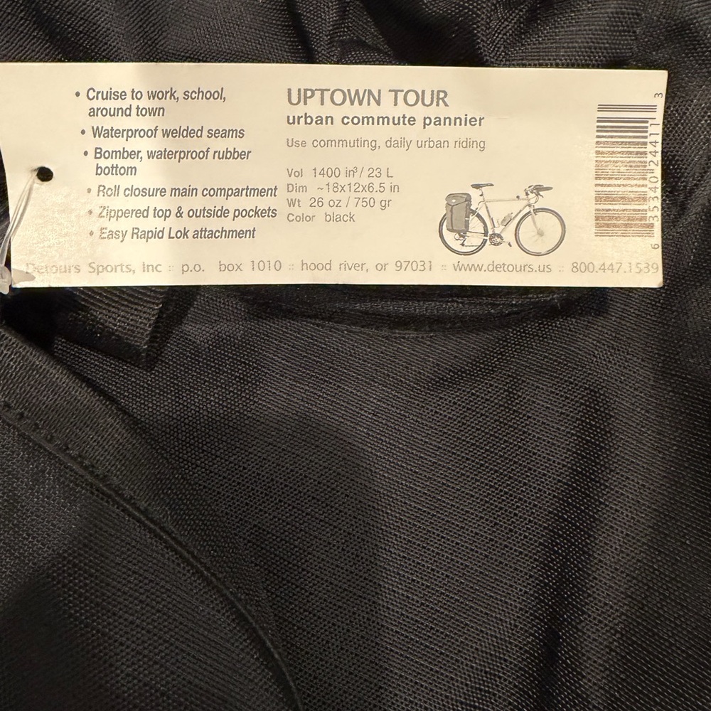 Detours Uptown Tour Waterproof Bike Pannier 23L Urban Commuter Cycling Bag NWT - Picture 7 of 10